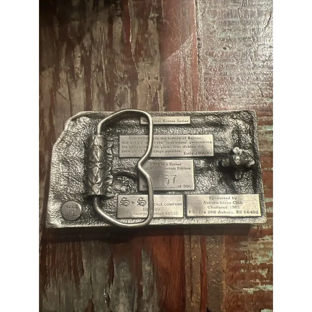 VTG Limited Edition Belt Buckle Historical Kansas Series 1983 # 157/500
